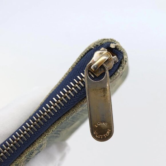 LOUIS VUITTON Monogram Denim Mini Zippy Wallet Wallet Blue - Picture 8 of 15
